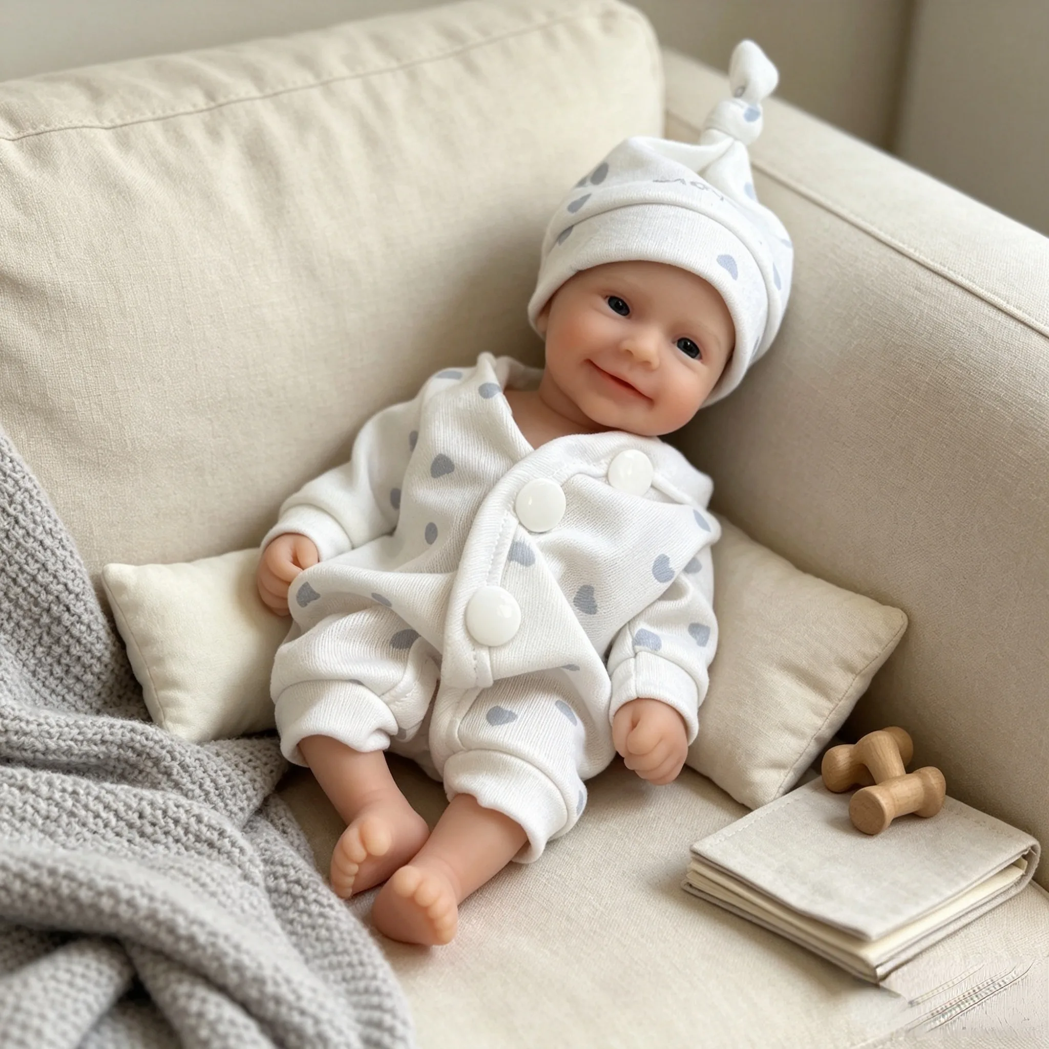 Kids Toys John Lewis - 8-дюймовая кукла-младенец Себастьян Балд, полностью силиконовая,