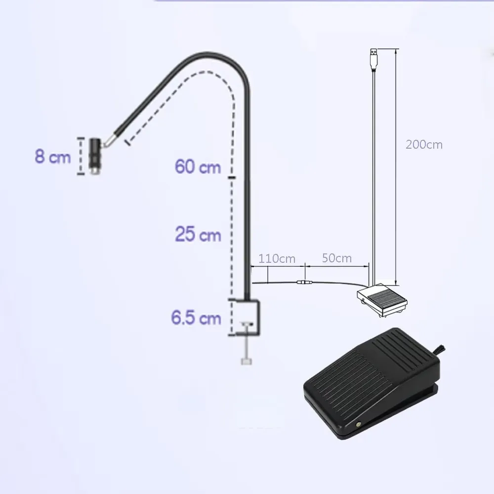 6W UV Eyelash Curing Lamp UV Lash Colloidal Light Touch Control Focus Foot Switch 5V for Nail Dryer Eyelash Extensions