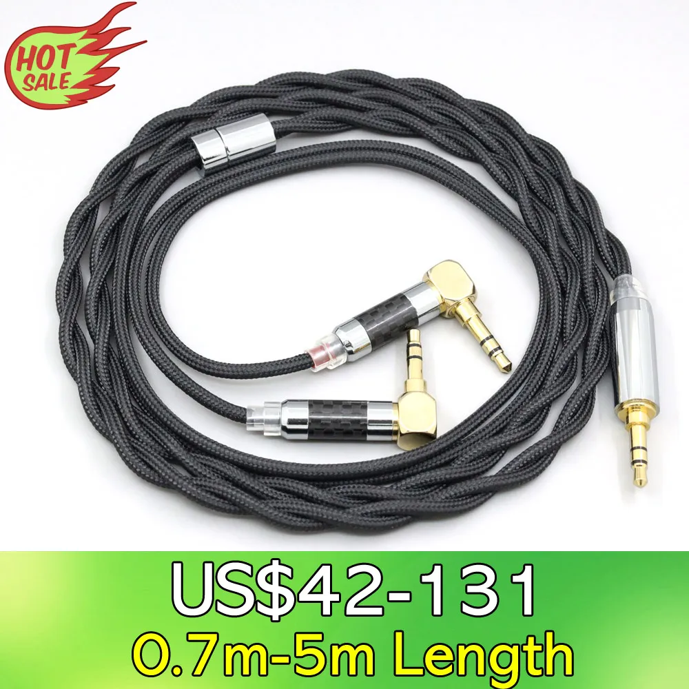 

LN008300 Nylon 99% Pure Silver Palladium Graphene Gold Shield Cable For Verum 1 One Headphone Headset L Shape 3.5mm Pin