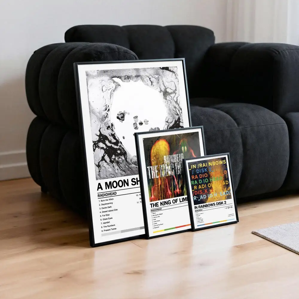 R-Radioheads Poster Peelable Self-Adhesive Album Cover Poster Stickers, Frameless Wall Art for Singer Band Pop Rap Bedroom