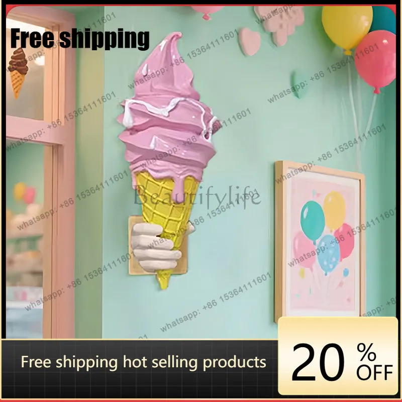 Ice cream model wall-mounted ice cream sculpture ornament shopping mall milk tea shop decoration