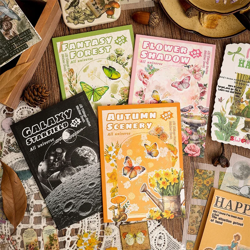 

Серия Senluo Wangxiang, винтажное растение, цветок, луна, пейзаж, наклейка для домашних животных, креативный материал для журнала «сделай сам», канцелярские принадлежности для коллажа