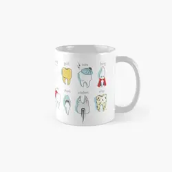 Dental Definitions Classic  Mug Printed Simple Picture Coffee Tea Drinkware Image Gifts Handle Round Cup Design Photo