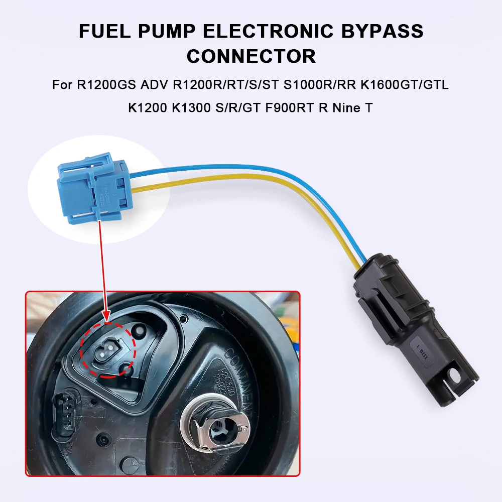 

For BMW R1200GS ADV R1200RT S1000 RR/R K1600 GT/GTL K1300 R K1200 S Motorcycle Fuel Pump Electronic Bypass Connector Accessories