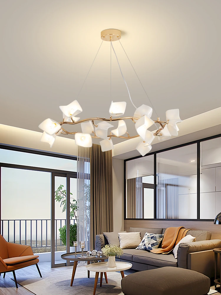 

Modern Design Chandeliers Porcelain Leaves Pendant Lights For Hotel Living Dining Room Bedroom Art Lobby Decoration Chandelier