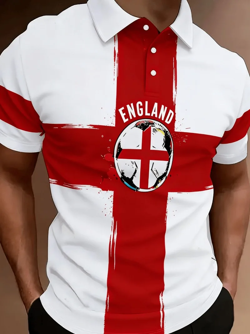 2026 Summer Hot Selling England Color Blocked Style Comfortable Charm Blue Golf Polo Shirt Men Fashion Urban Mature Polo Shirt