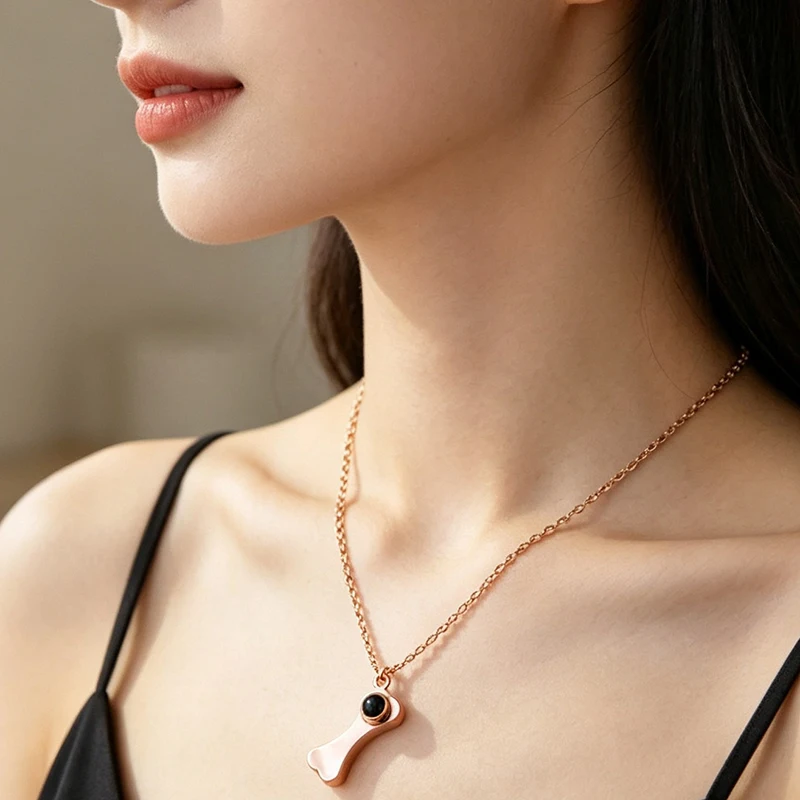 Picture 4: Hot sale Creative bone shaped stainless steel necklace pendant ins cross-border personalized trend necklace