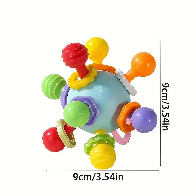 Manhattan Early Learning Sensory Ball para bebê, mastigável, Grippable Soft Gel Ball, presente de aniversário perfeito para 0-3 anos, 1 pc