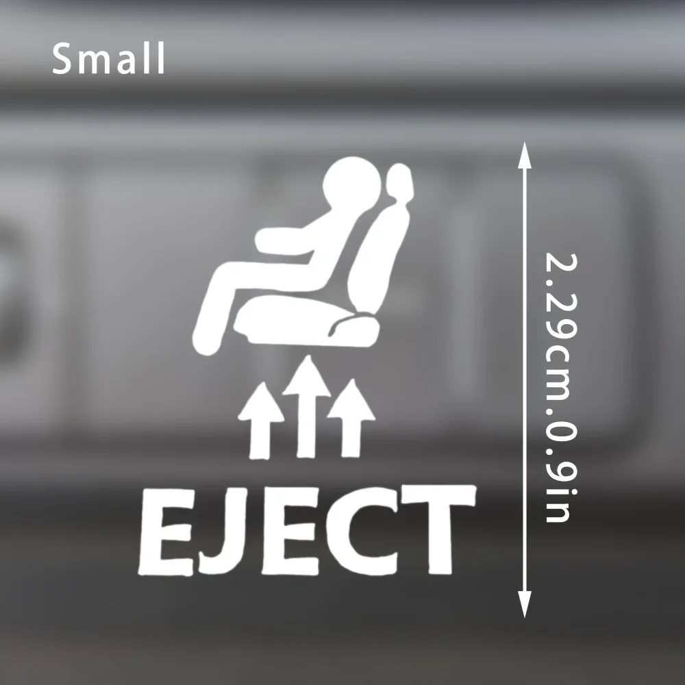 4pcs Funny Eject Seat Button Sticker Car Dashboard Decal Passenger Ejection Label Interior Decoration Waterproof Sticker