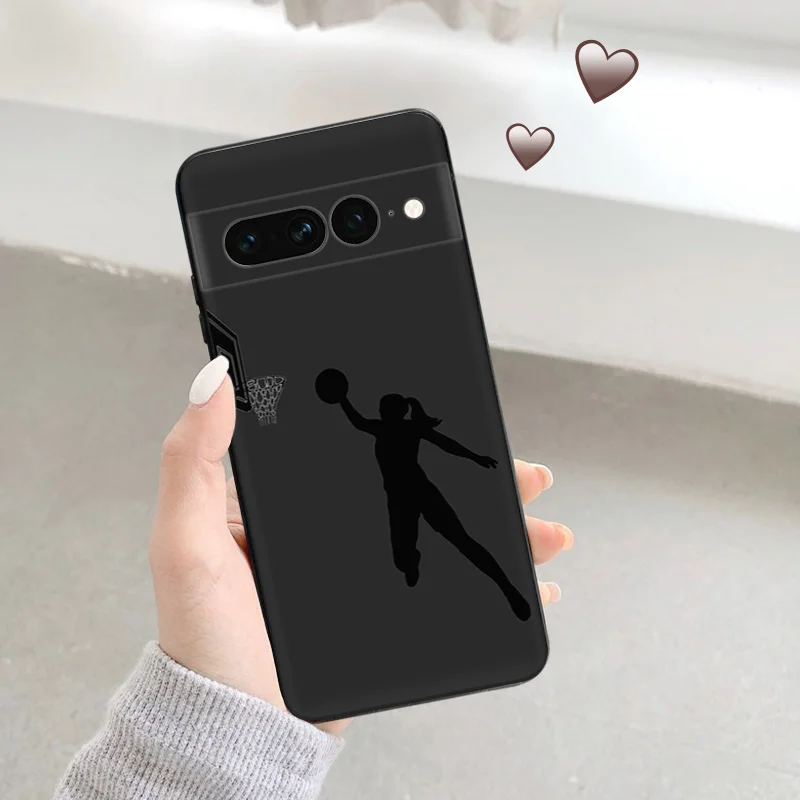 Black Matte Phone Case For Motorola Edge 30 40 20 Pro G200 One Fusion Basketball Cap Dunk Sports Pixel 8a 7a 6a 7 8 6 Soft Cover