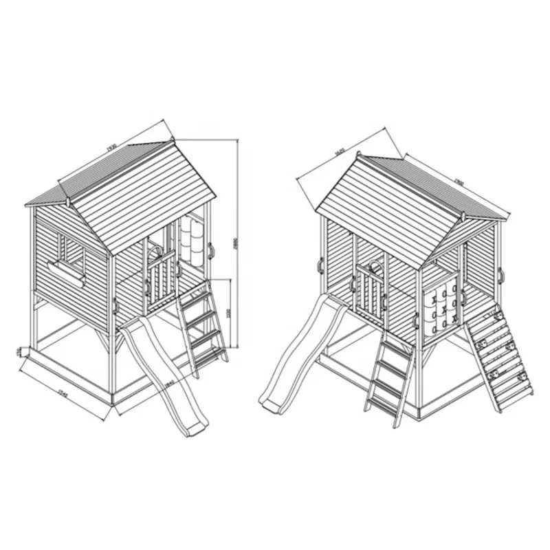 Kindergarten children's play house wooden house sand pool baby slide outdoor extended large amusement equipment