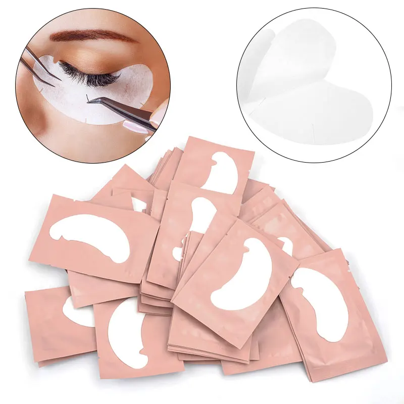 Coussinets autocollants pour extension de cils, patchs pour les yeux en U, tampons sous les yeux, pointe de patch de maquillage, fournitures d'extension de cils, 50 paires