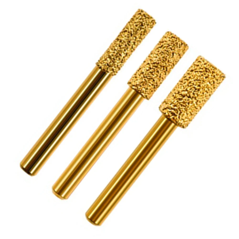 

Vacuum Brazed Cylinder Type Diamond Burr Head Set 3pcs Sturdy Grinding Tool For Iron Plate Stainless Steel Ceramic