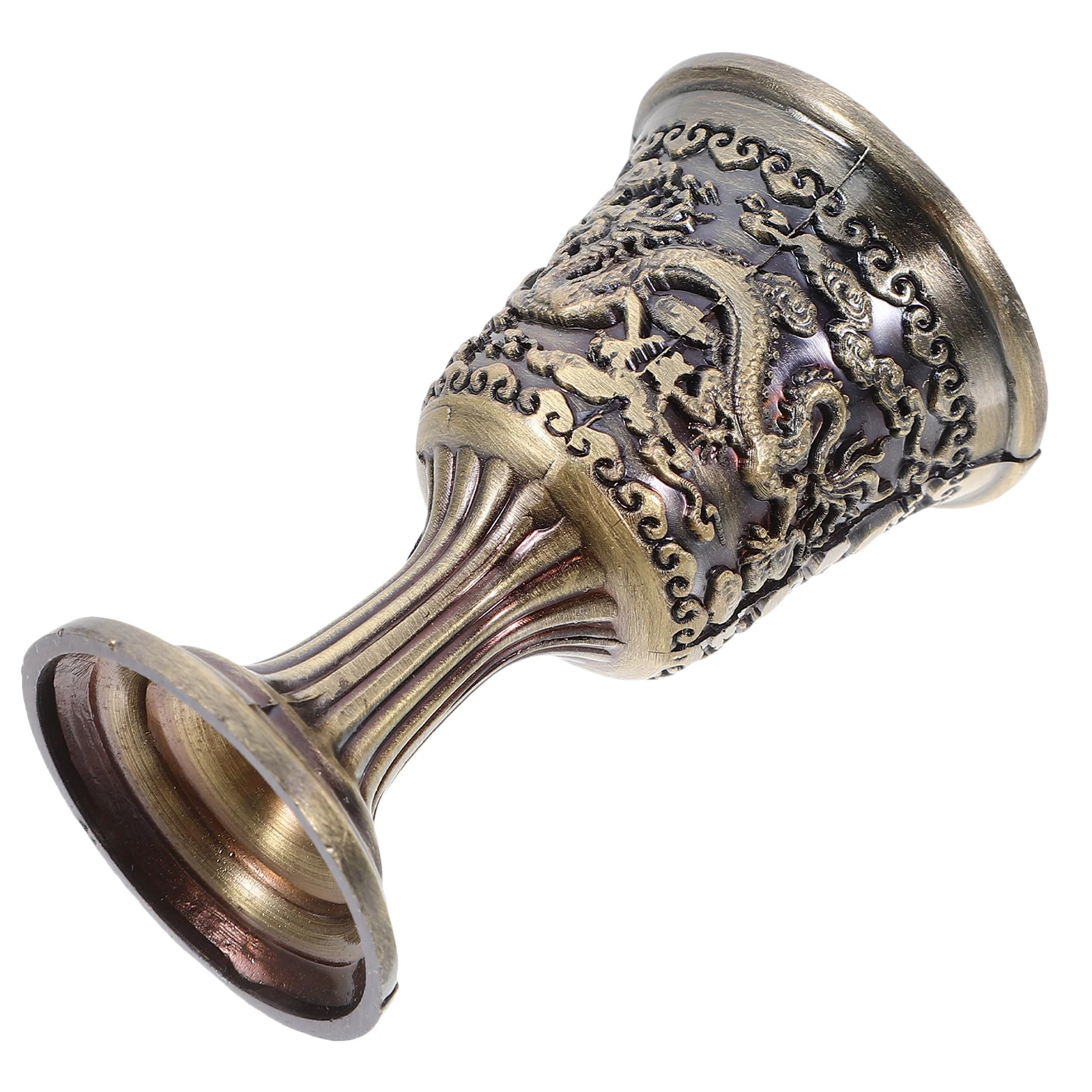 

Chinese White Glass Whiskey Light Luxury Zinc Alloy Bronze Drinking Goblet