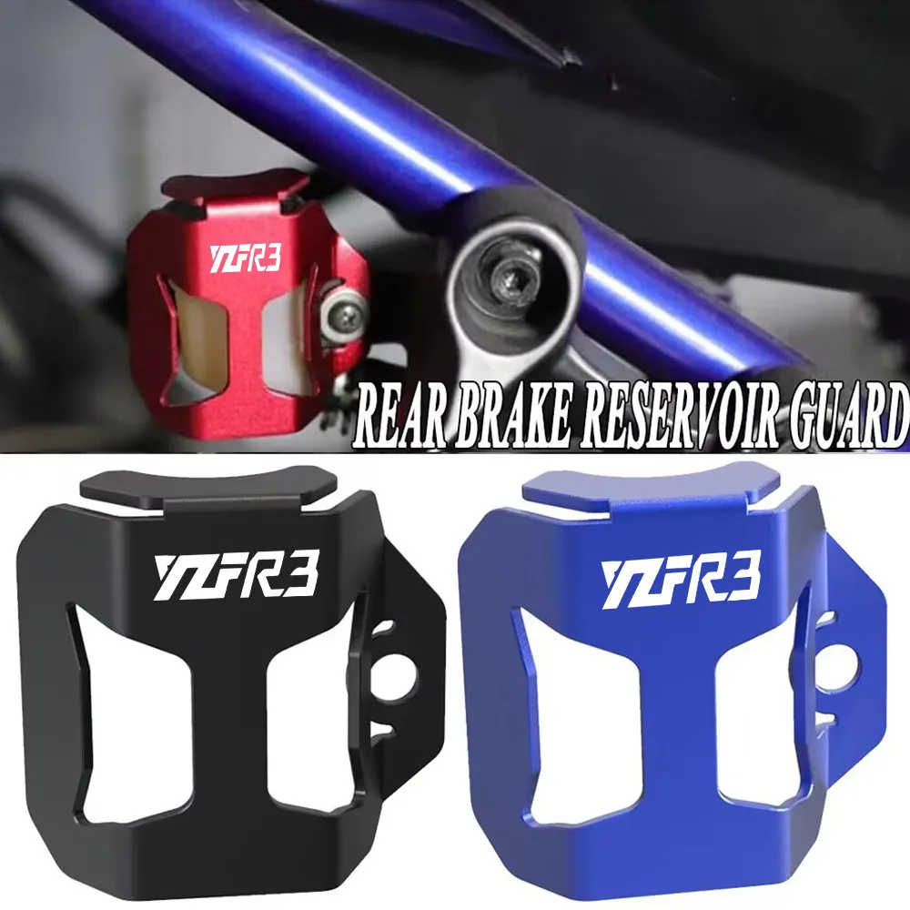 

For Yamaha YZF-R3 YZFR3 YZF R3 CNC Rear Brake Fluid Reservoir Guard Cover Protector Oil Cup Guard 2015-2021 2023 2022 2020 2019