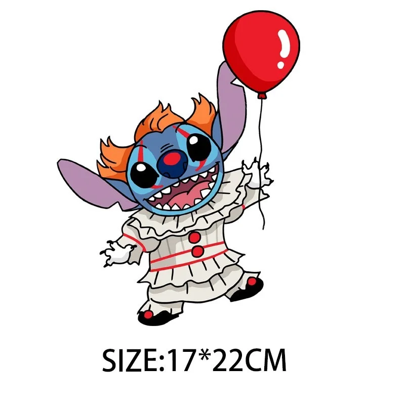 Lilo & Stitch Cartoon Disney Stickers Iron-on Transfers for Clothing DIY Accessory Heat Transfer Thermal  Printing on Jackets