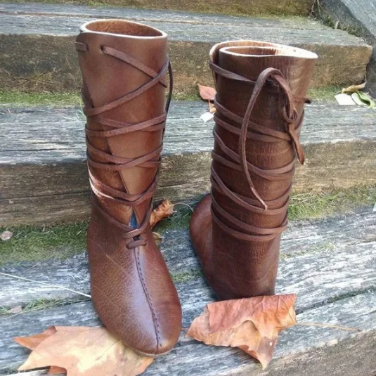 Gotische Steampunk Lederstiefel für Männer Mittelalterliche Renaissance Ritterstiefel für Frauen Cosplay Schuhe Karneval Party Retro Piratenstiefel Requisiten 2026 – Detail 6