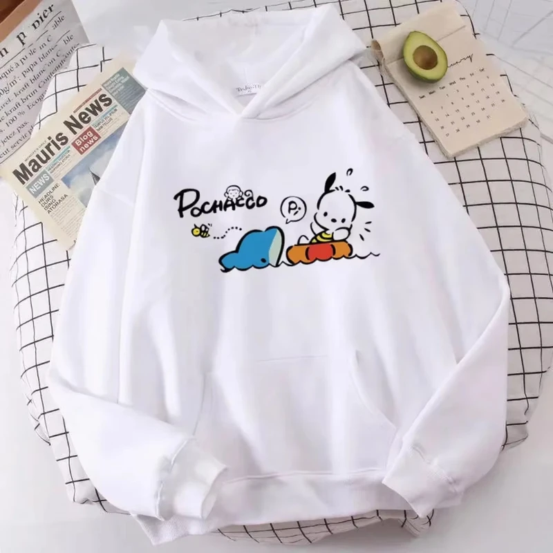 

MINISO 2025 New Pudding Dog Print Hooded Sweatshirt Autumn Home Clothes Trendy and Comfortable Women's Soft Breathable Pullover
