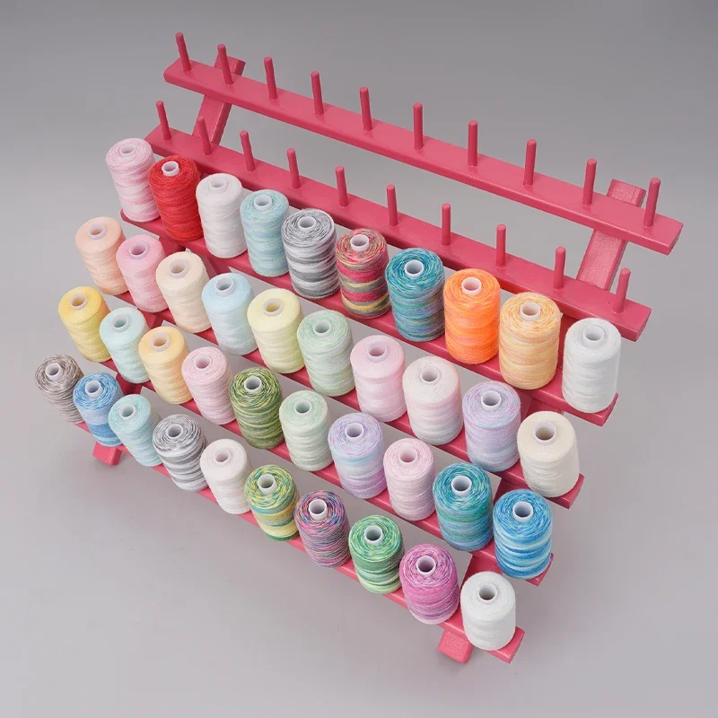 DIY Sewing Thread Stand Paint Thread Roll Storage Stand Floor Wood Thread Ball Display Stand Creative Wooden Foldable