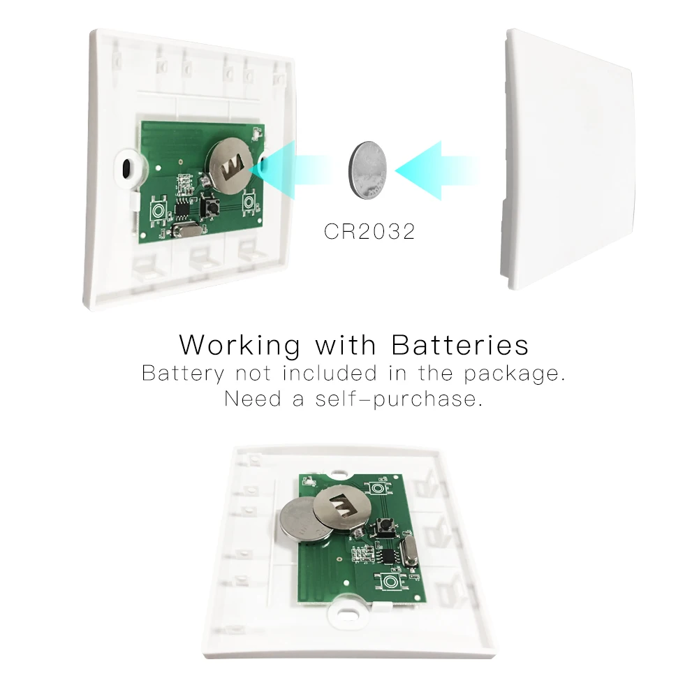 GERMA-interruptor inteligente inalámbrico, receptor de Control remoto RF, controlador de botón pulsador, transmisor de Panel de pared para puerta de lámpara de luz, 433Mhz