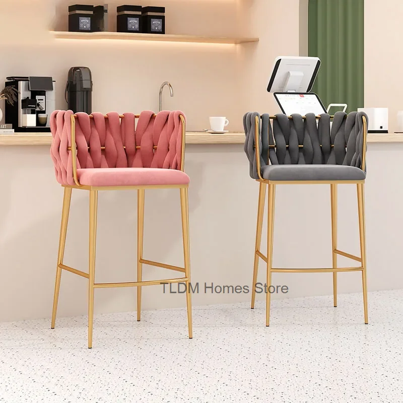 

Modern Counter Bar Stools Nordic Office Replica Designer Reception High Metal Chair Minimalist Tabouret De Bar Furniture