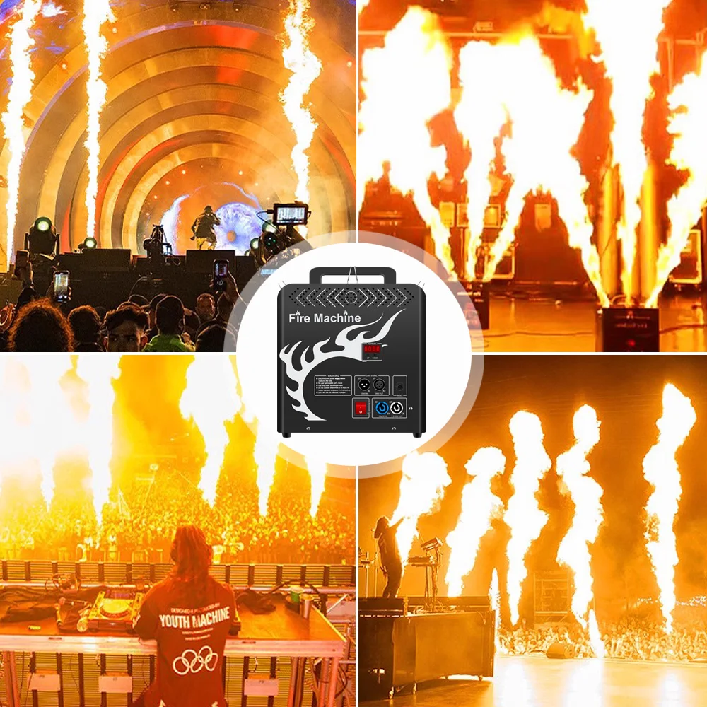 3 Head Flamethrower DJ Stage Effect Flame Spraying Machine DMX512 Flame Manufactur Machine Professional Performance Equipment
