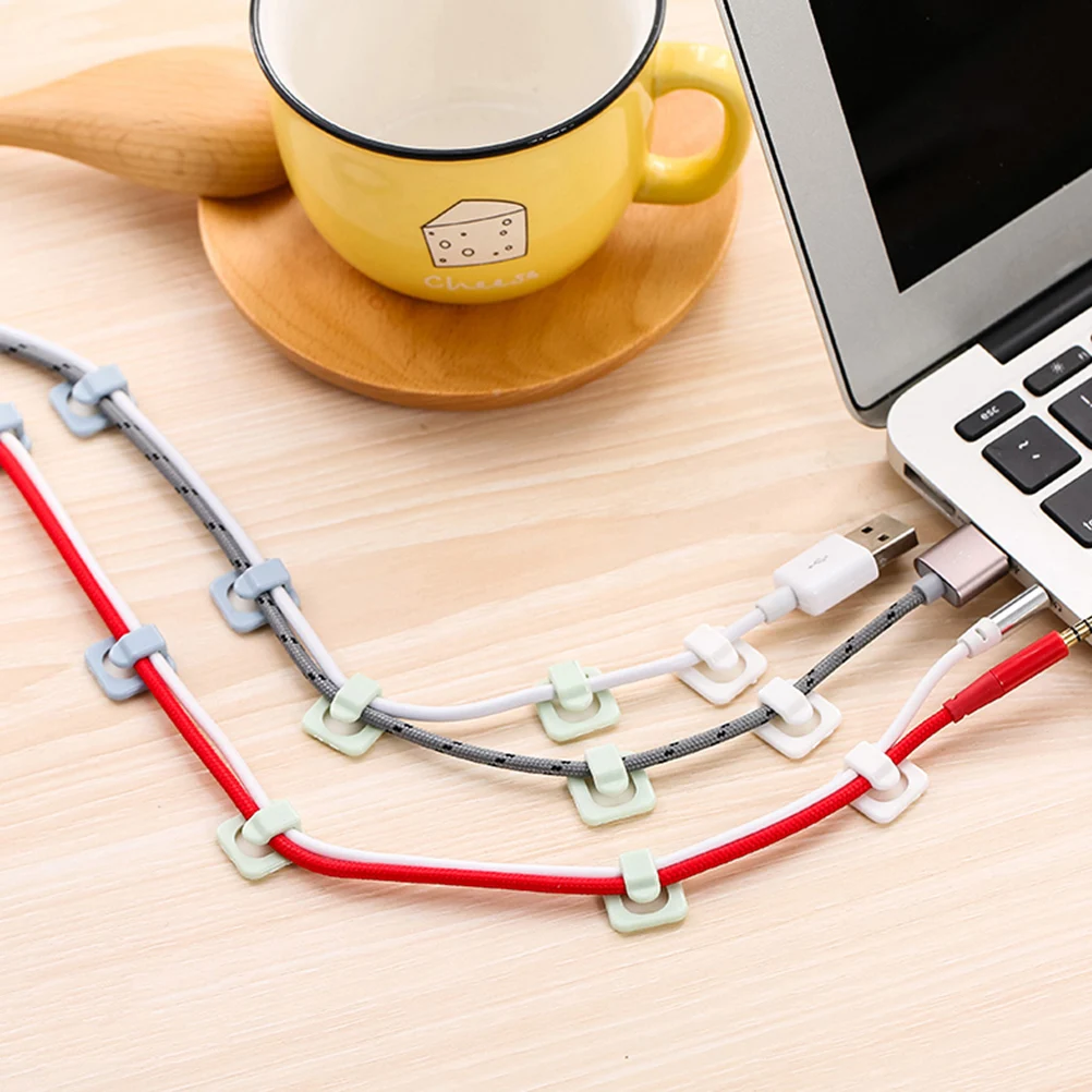 

18Pcs Cable Cord Clips Self Adhesive Wire Organizer for Desk Home Office Management Adjustable Cord Holders Mounting Fixtures