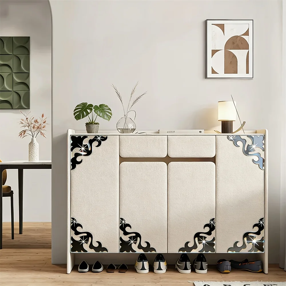 Best-Selling Geometric Pattern 4 PCS Black Cloud Geometric Reflective Decals 10cm Self Stick Lace Trim House Lounge Ornament