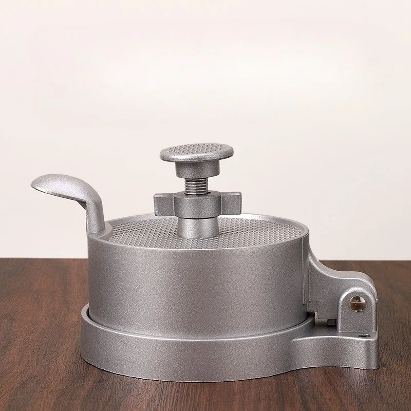 Adjustable Manual Burger Press 1Pc Aluminum Meat Masher with 3 Interchangeable Heads Ergonomic Handle Household Kitchen Tool