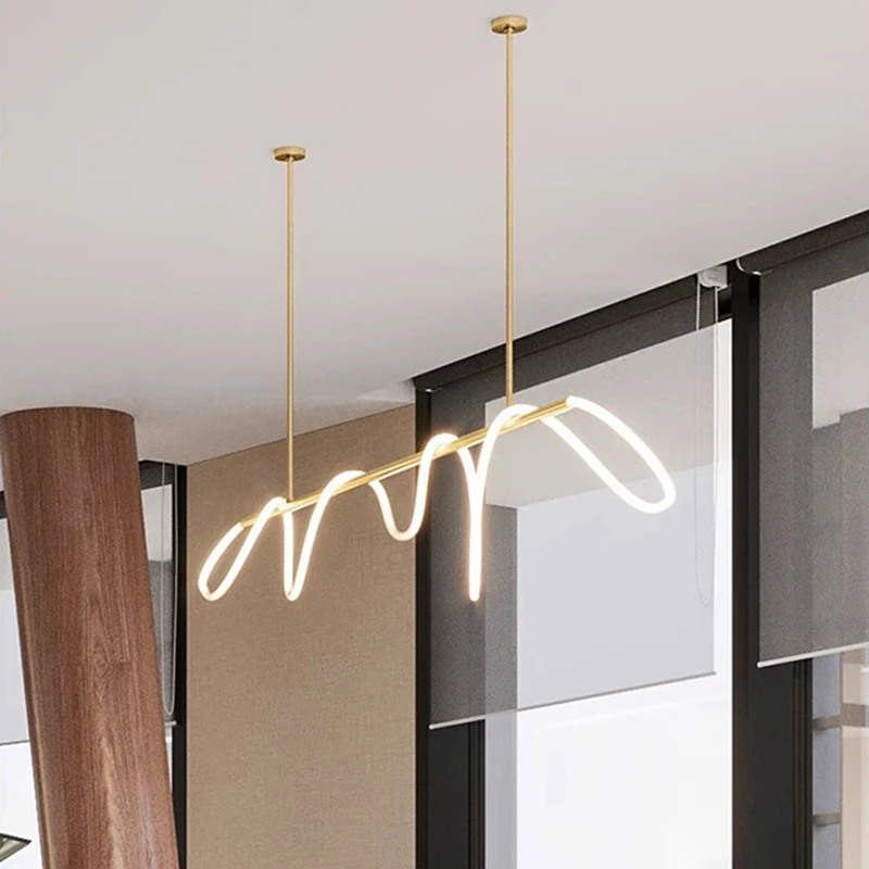 Candelabros de línea de decoración nórdica para el hogar, luces colgantes de brillo para comedor, lámparas colgantes para techo, accesorio de