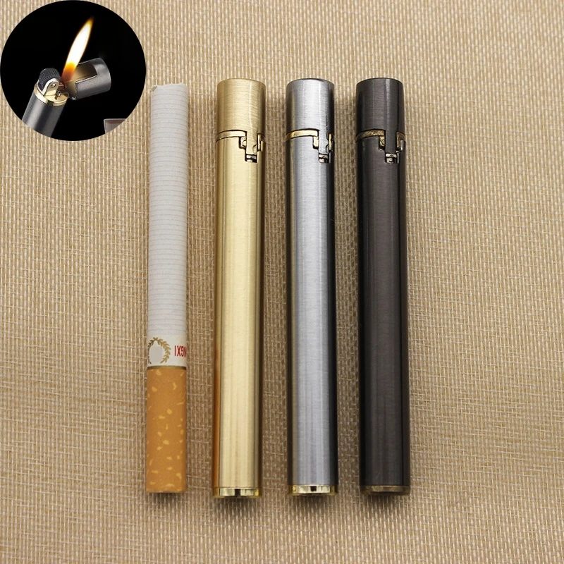 Mini Cigarette Lighter Grinding Wheel Flint Free Fire Butane Gas Lighter Portable Can Be Placed Cigarette Box Smoke Accessories