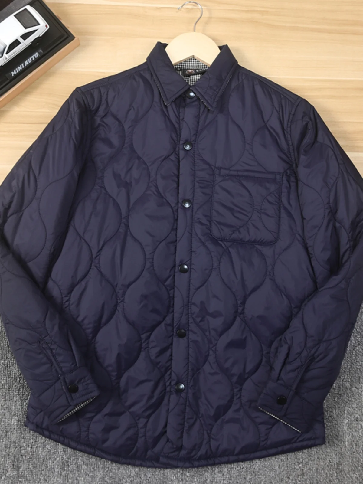 Jaket Kasual Pria Gaya Retro Jepang, Berbahan Katun, Kerah Tegak, Model Slim Fit, Cocok untuk Musim Gugur dan Musim Dingin