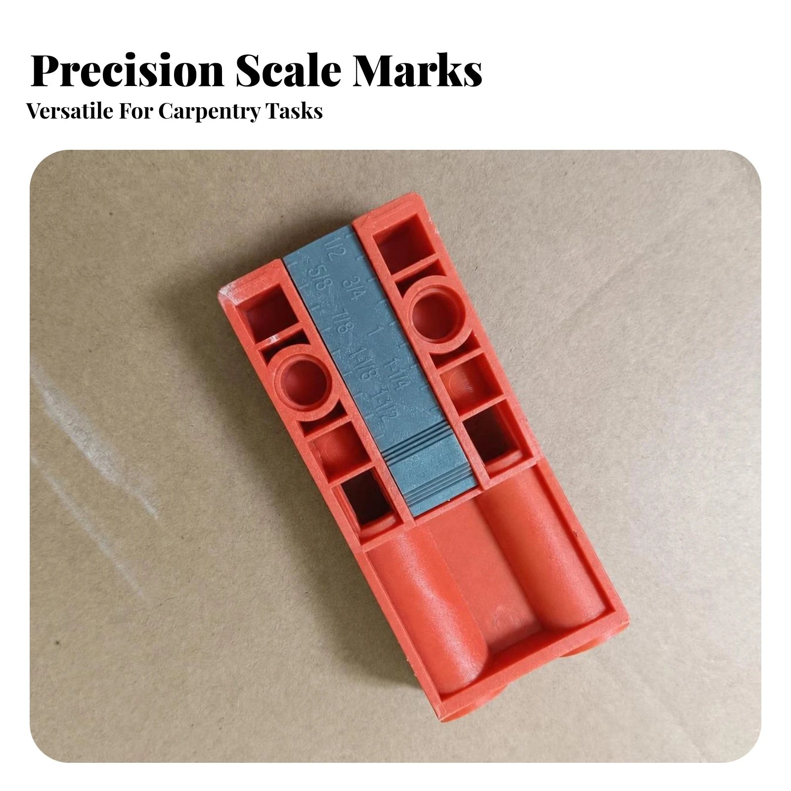 Portable Attractive Drill Guide Wood Drilling Finder Hole Marking Jig Red Plastic Hand Tool Woodworking