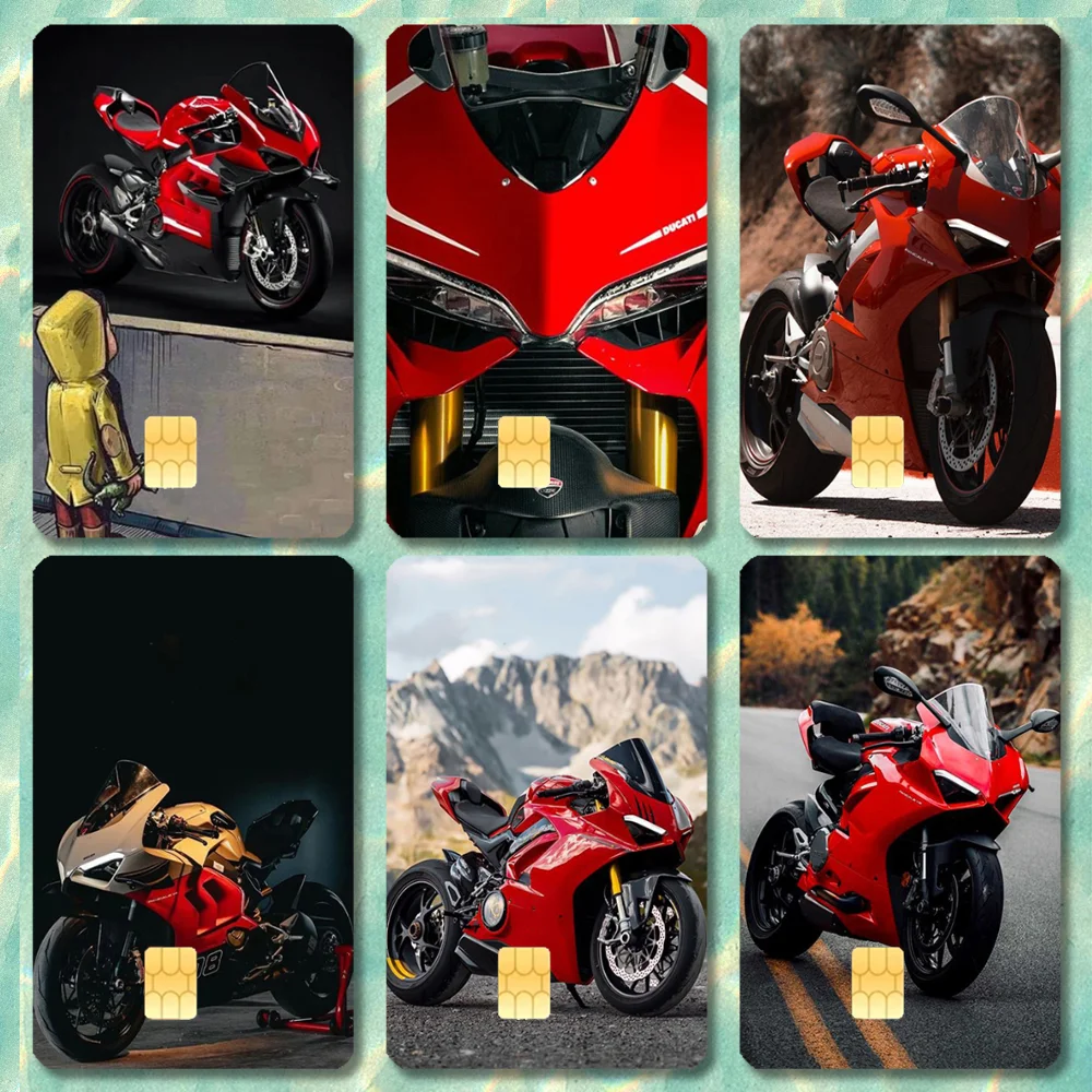 Motorcycle P-Panigale v4 Stickers Cartoon Credit Card Visa Debit Bank Charge Card Bus Metro Waterproof Sticker Decal Decoration