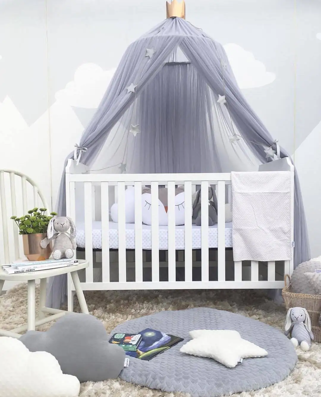 Mosquito Net Bed Tulle Curtains Hanging Crib Canopy  for Bedroom Play House Tent for Children Kids Room