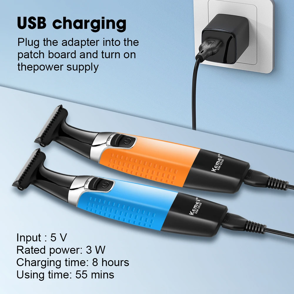 Kemei KM-1910 wodoodporna golarka elektryczna trymer do brwi USB akumulatorowa maszynka do golenia męska maszynka do golenia