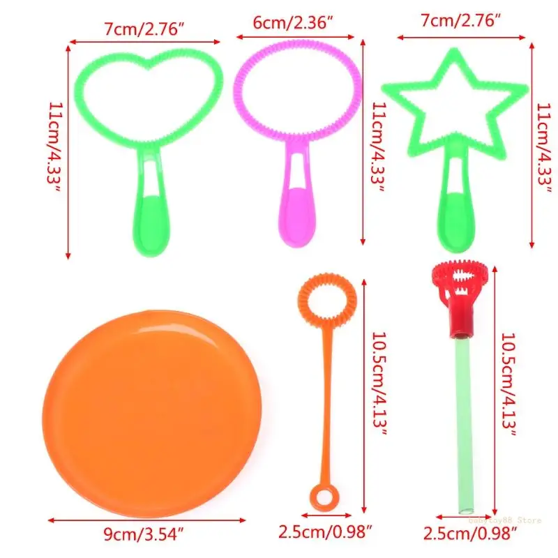 Y4UD 6pcs Summer Outdoor Bubble Wand Toy Bubble Maker for Teenager Children 2/3/4/5