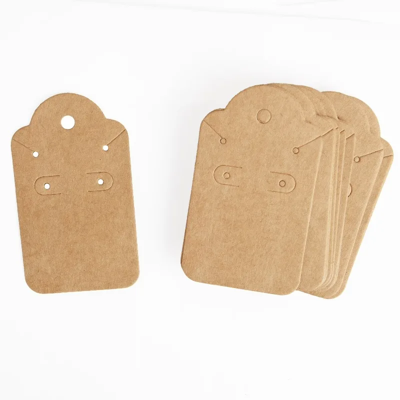 Craft Display Cards for Earrings and Necklaces, Brown, 50 Pieces
