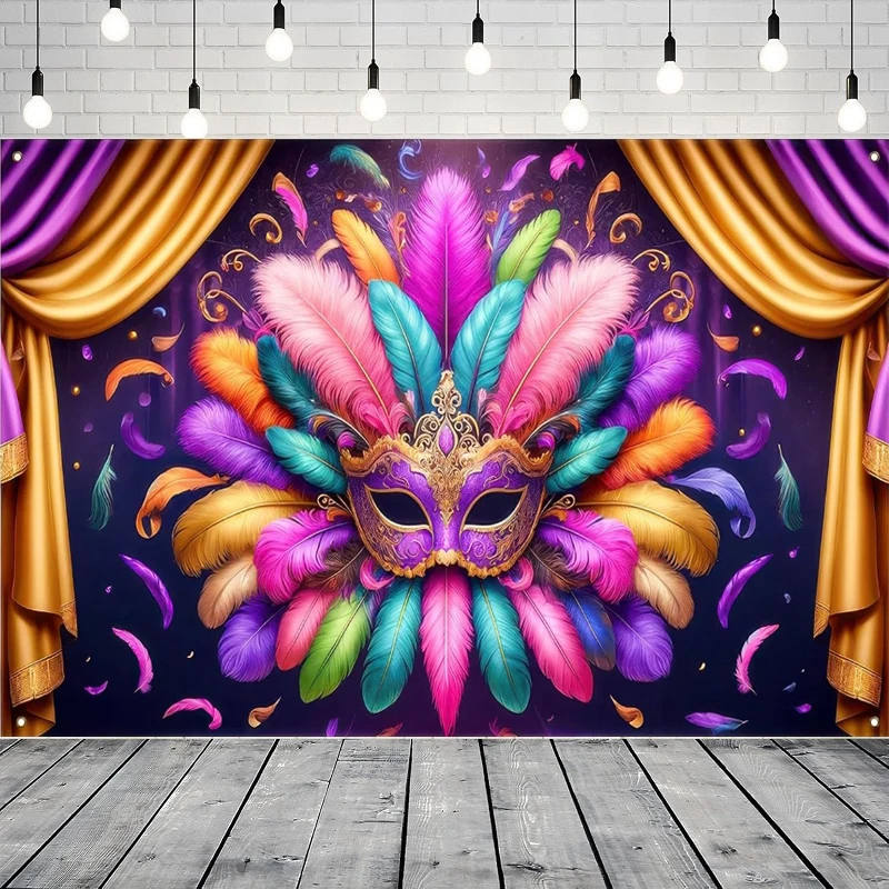 

Фон для фотосъемки Марди Гра, маскарад, карнавал, наряд для выпускного бала в маске, Rave, фон для вечеринки, настенный баннер, декор
