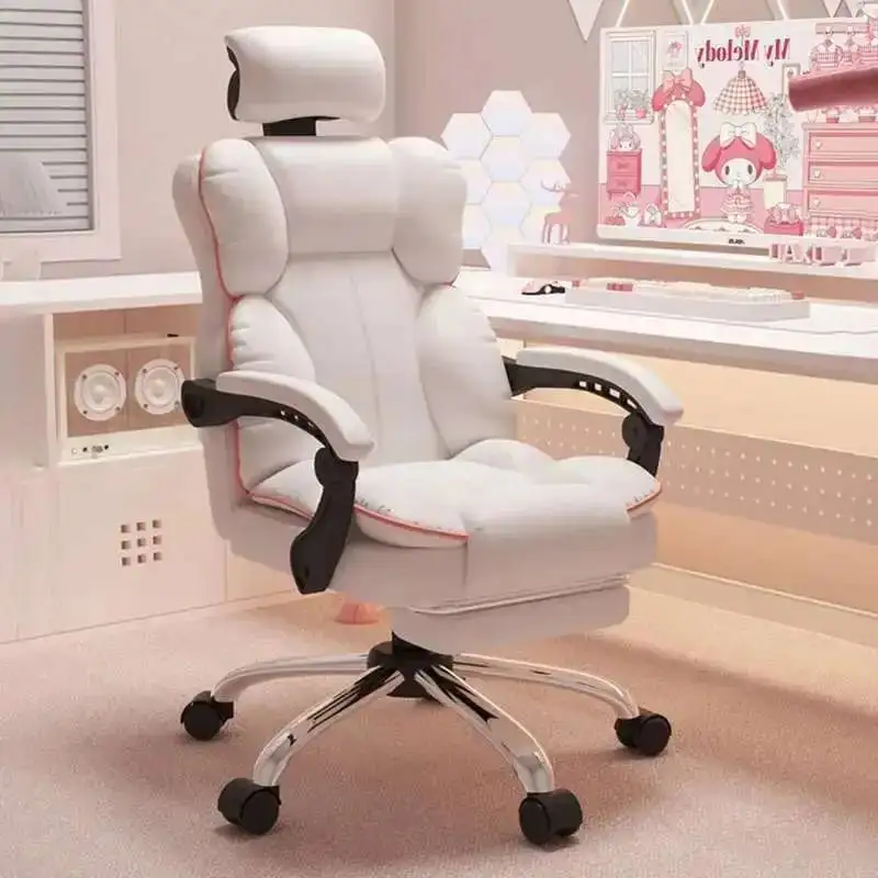 New Furniture Price Aesthetic Office Low Kawaii Office Chair Chair Back Gaming Cushion White Luxury  Girls