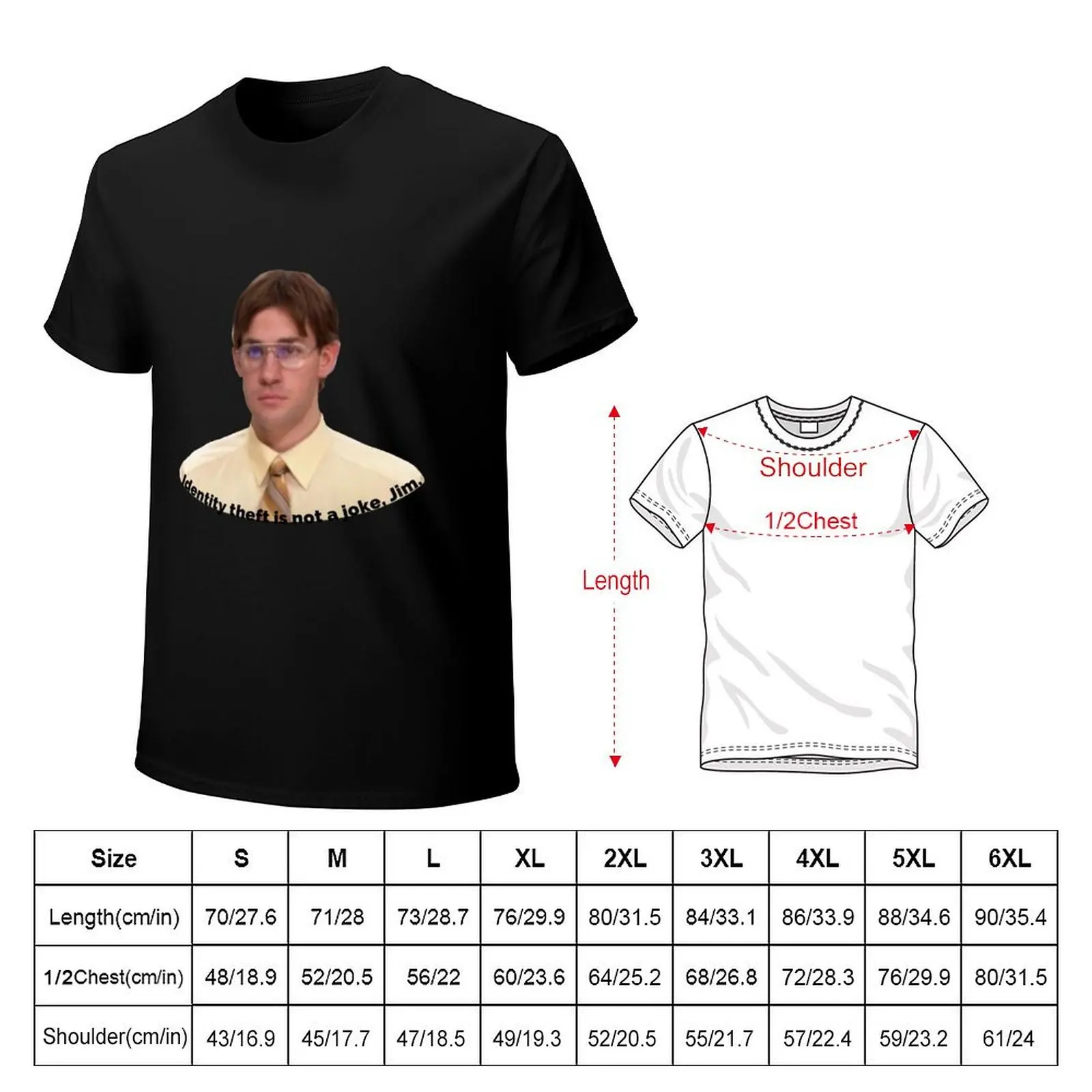 Identity Theft from the office T-Shirt Art Pattern Printed Casual Top