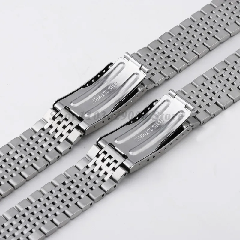 18 20 22mm Curved End and Flat Stainless Steel Watch Band for Omega for Seiko Quick Release Solid Arc Buckle Strap Bracelet
