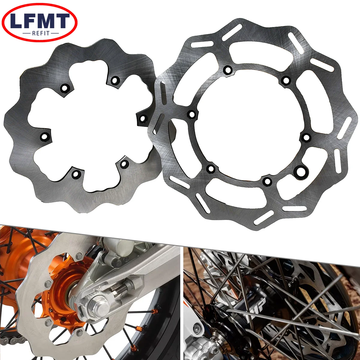 Für KTM 1994-2023 260/220mm Vorder- und Hinterrad-Bremsscheiben für KTM EXC 300 EXC-F 350 SX 125 SX-F 450 Husqvarna TE300 GasGas EC300