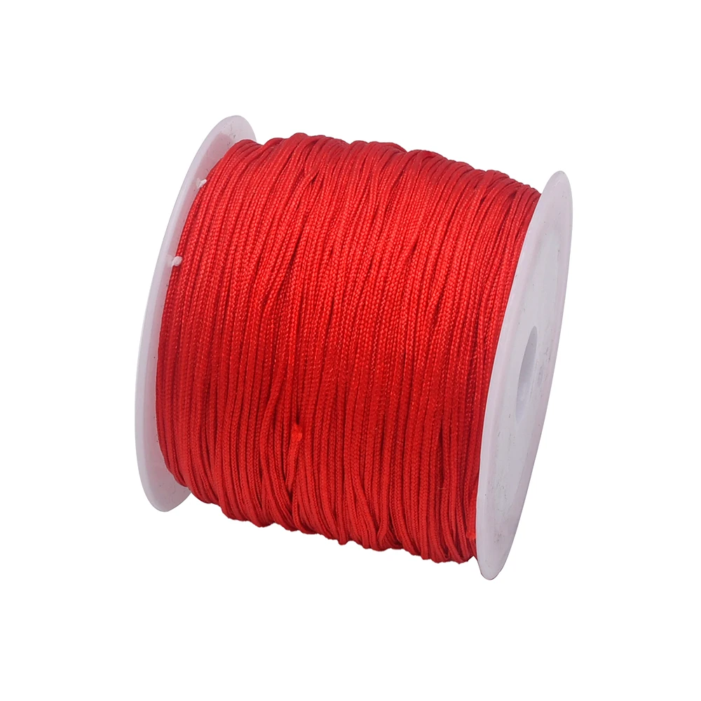50Yds 0,8 mm ambachten nylon koord voor sieraden maken kralen gevlochten nylon satijnen string voor armbanden rattail trim Chinese knoop