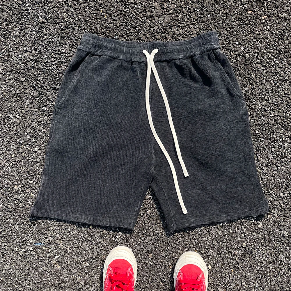 

Retro Vintage Oversize High Street Casual Wide Leg orts Five-Point Pants Middle Pants Worn-In Fce 450g Youthful Energy