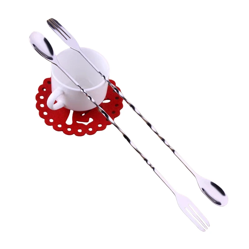 

26cm Stainless Steel Cocktail Bar Spoon Disc Tail Drink Mixer Bar Stirring Mixing Barware