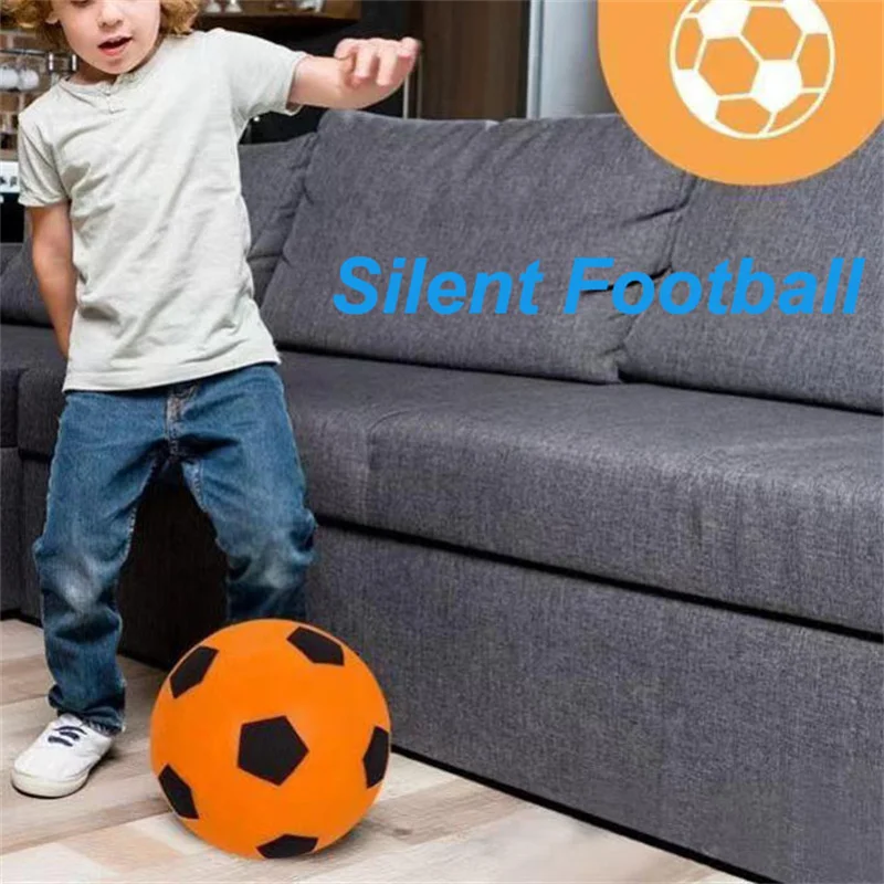 Silent Football PU Foam Uncoated High Density Soft Soccer Ball Indoor No Noise Bouncing Ball Quiet Training For Home Practice