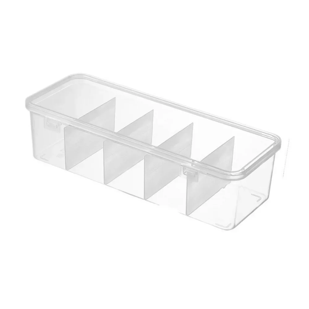 1pc transparent data cable storage box, thickened material, buckle design, dust-proof cover, one item per compartment image 5