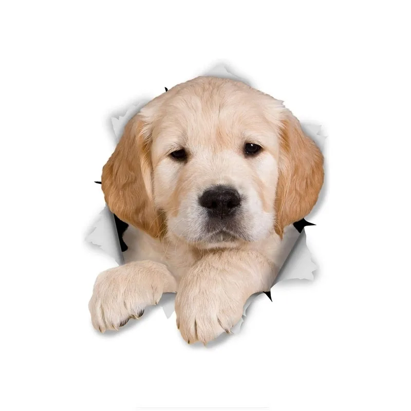 F371# Car Sticker Golden Retriever Pup Waterproof Vinyl Decal Car Accessories Pegatinas Para Coche DIY Car Styling
