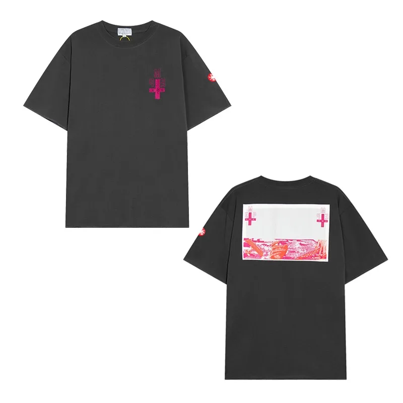 2024 American New High End Round Neck CAVEMPT Short Sleeve Wash Batik Loose Patch Top Tee Men's Women's Casual Cavempt T-shirt